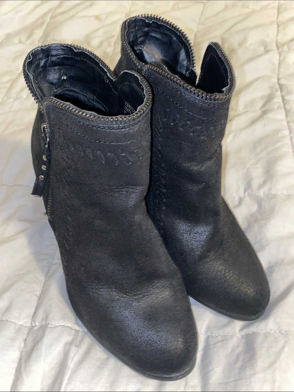 Daisy Fuentes Black Suede Ankle Booties